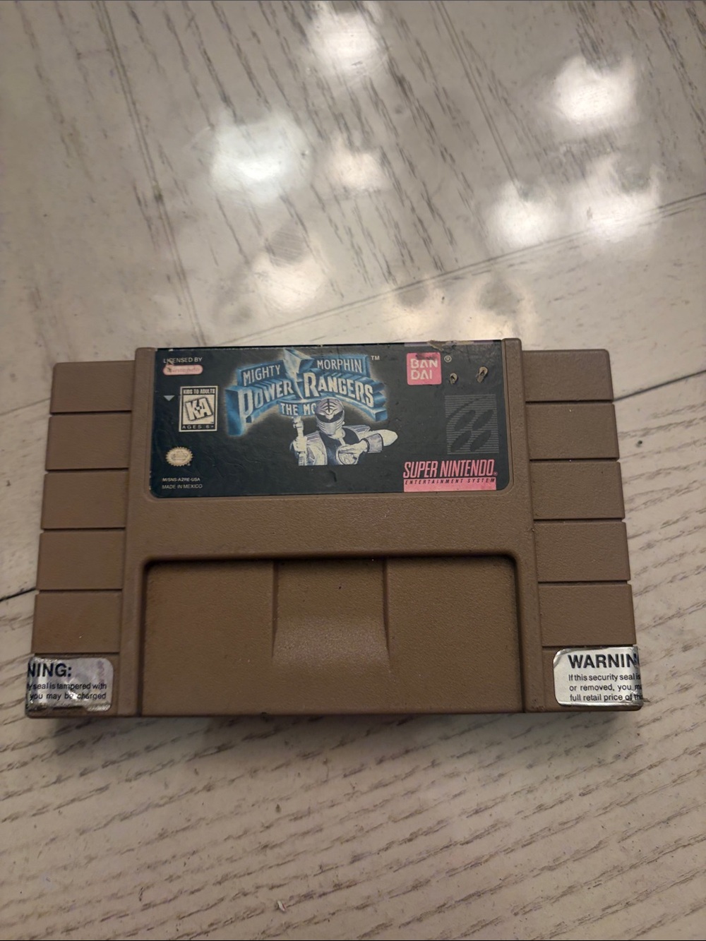 Nintendo Super Nintendo Brown Mighty Morphin Power Rangers Game Cartridge